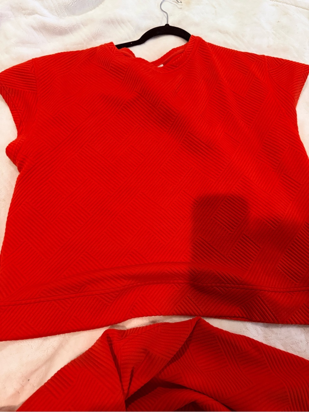 Women's Red Textured Short Sleeve (M) Tee. 25.00
Medium pants.  Together 40.00